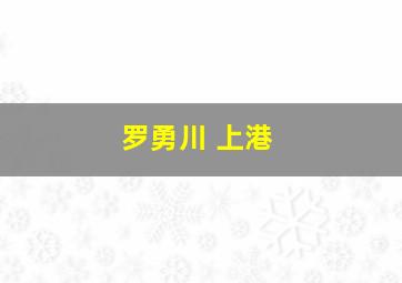 罗勇川 上港